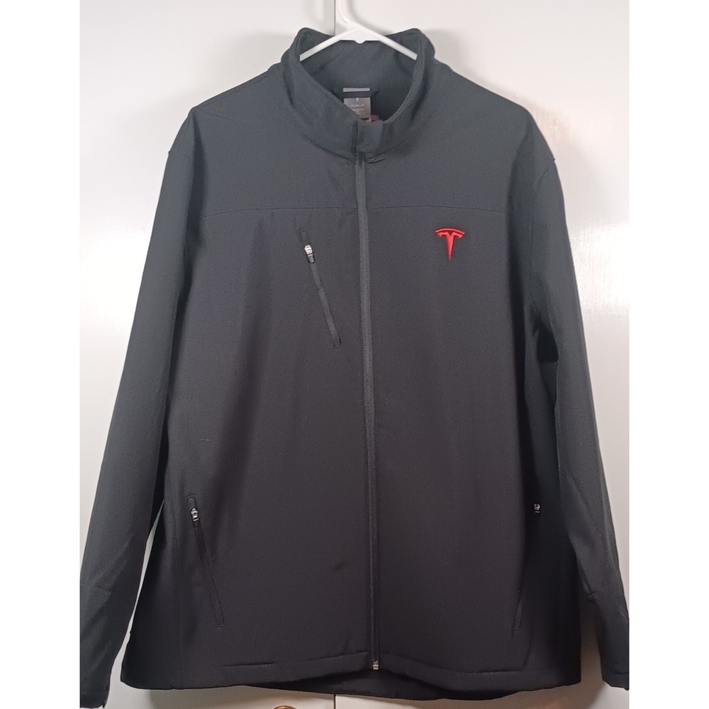 Tesla Motors mens Dealership employee Jacket Size XL Full Zip logo embroidered